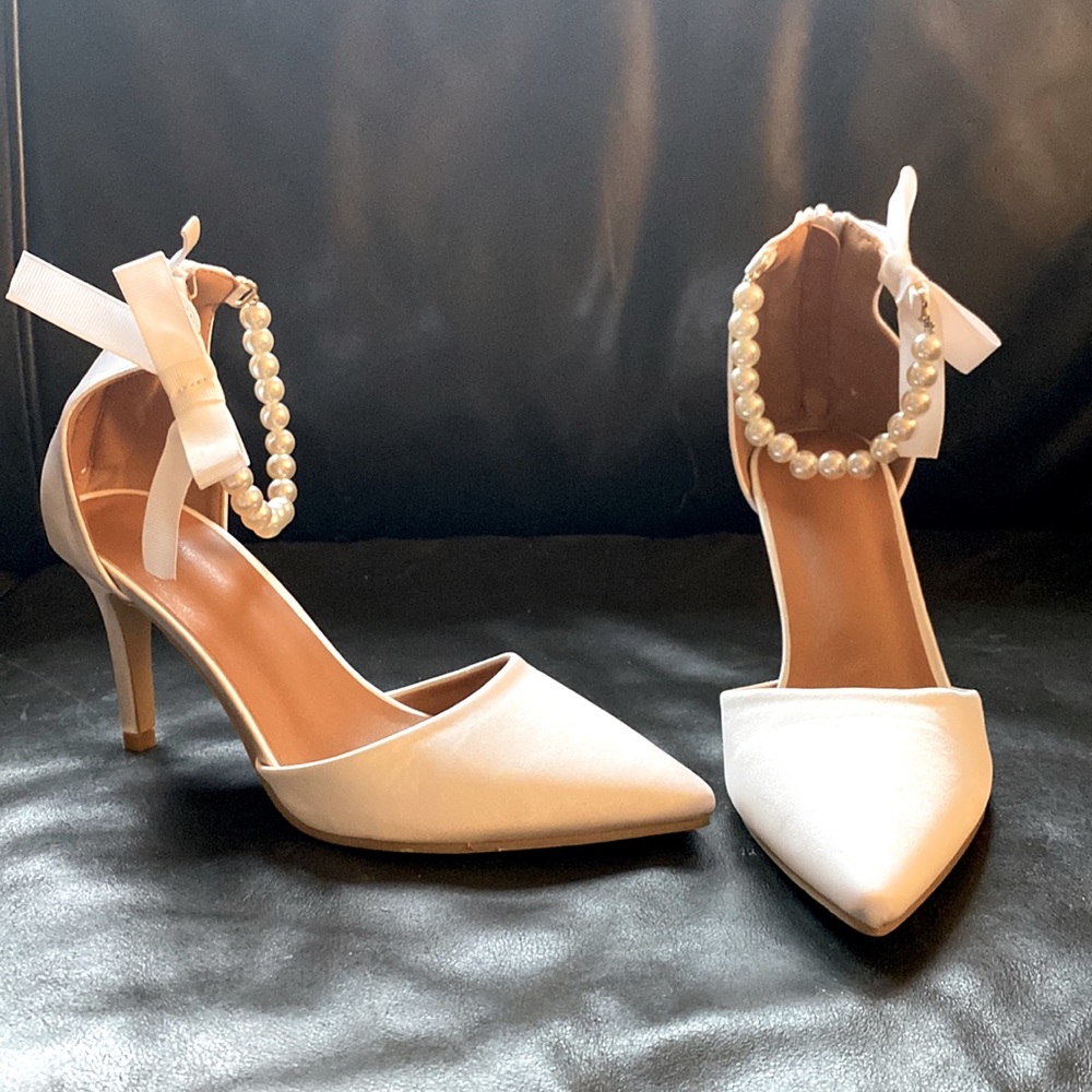 NEW White Pearl Bridal Shoes